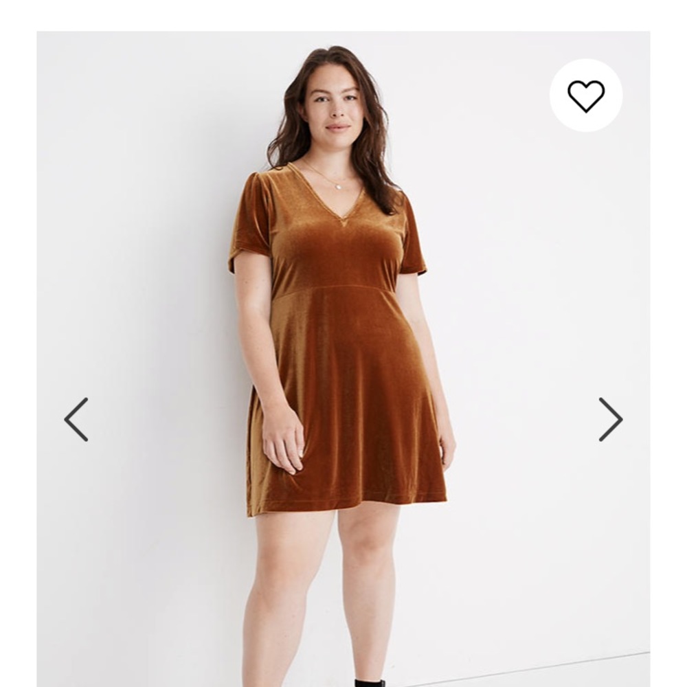 Madewell Velvet V-Neck Flutter Sleeve Dress